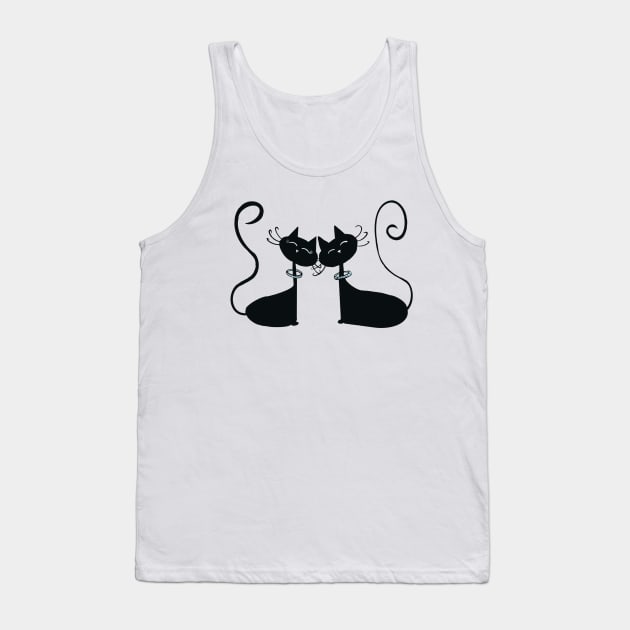 Cosmic Cats in Love (Black) Tank Top by TheCoatesCloset